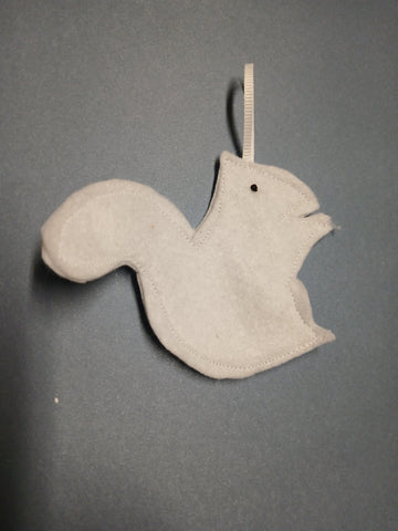 Ornament - Handmade - Felt White Squirrel - Local Made