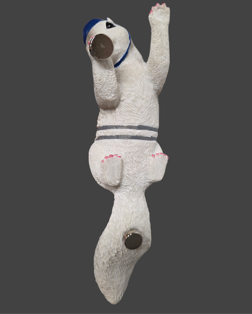 Magnet- Figurine - Resin - White Squirrel Rock Climber with Strong Magnets