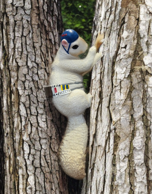 Figurine - Resin - White Squirrel Rock Climber