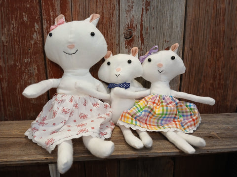 Stuffed Animal - Handmade - White Squirrel Dolls - Local Made