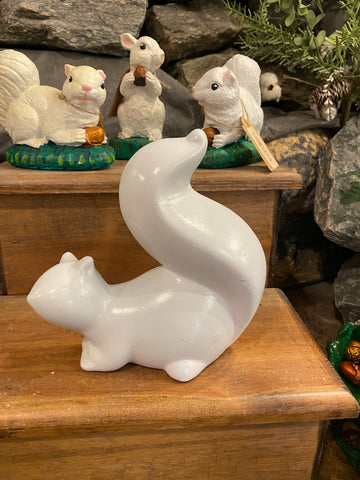 Home Decor - Contemporary White Squirrel Porcelain Figurine