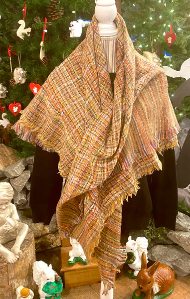 Clothing Accessory -Blanket Scarf - Soft Warm 53" x 53" Scarf with Striped Plaid Pattern