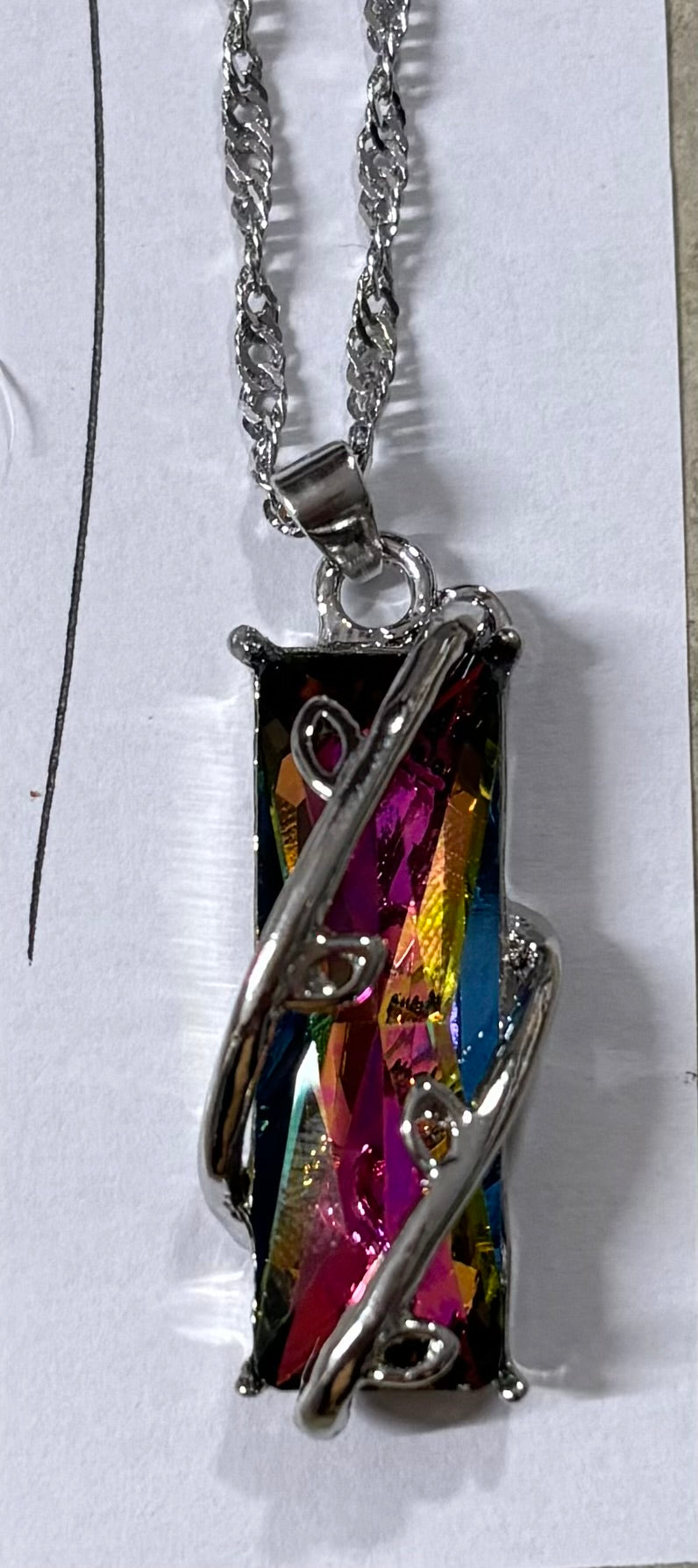 Jewelry - Necklace Rainbow Crystal Rectangle Jewel