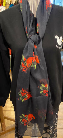 Clothing Accessory - Soft Scarf with Red Cardinal Design