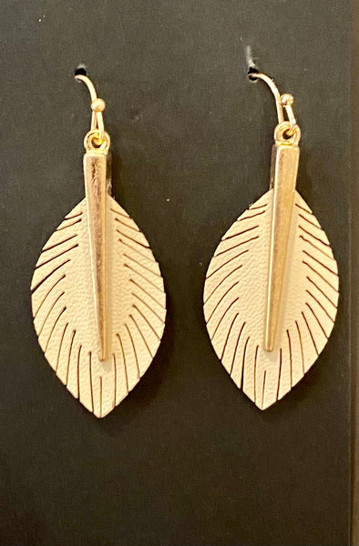 Jewelry - Earrings - Faux Leather Feather Dangle Earring
