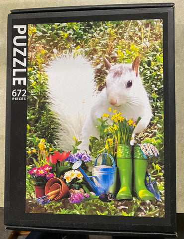 White Squirrel Puzzle - 672 Pieces - "Welcome to My Garden"