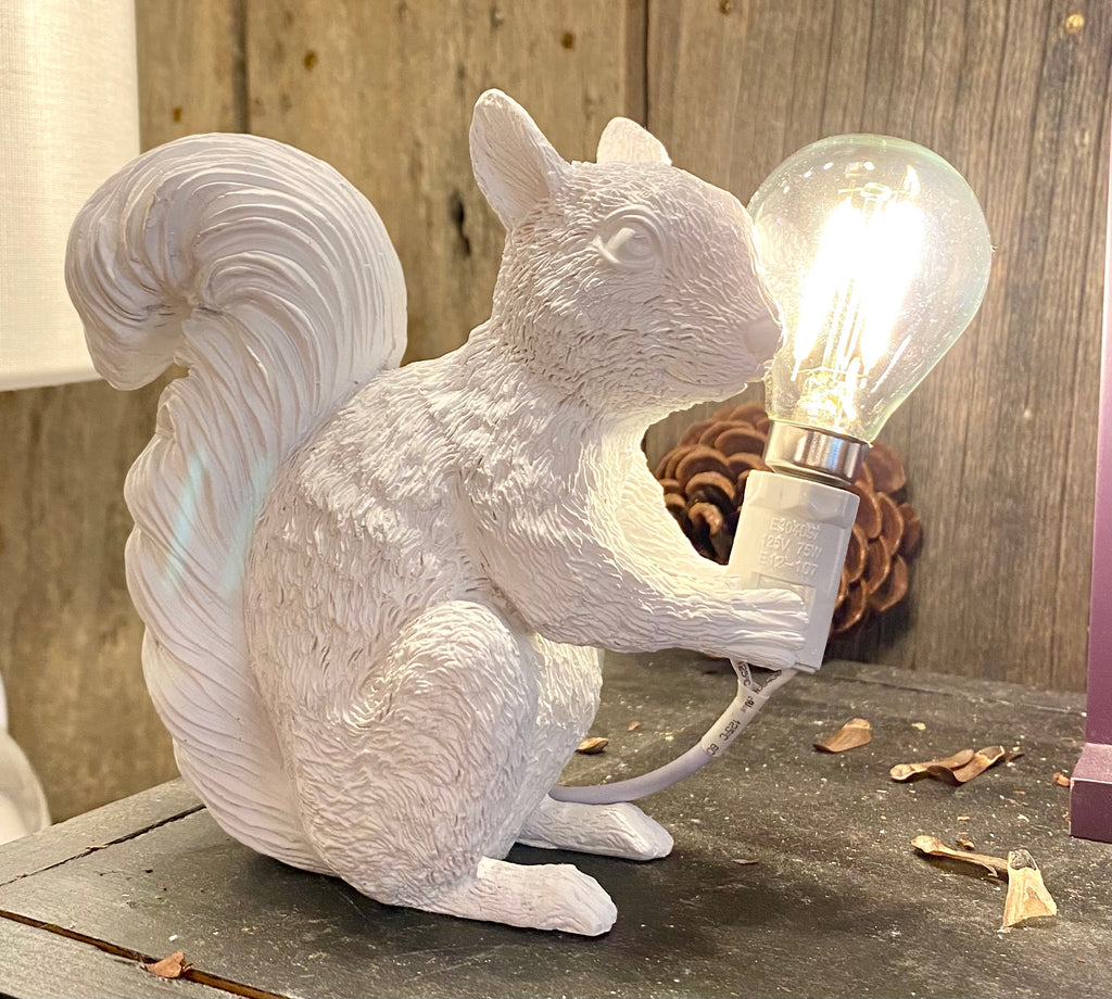 Home Decor - White Squirrel Table Night Light