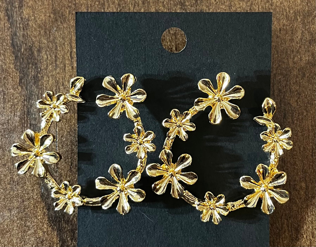 Jewelry- Multiple Flower Hoop Earrings