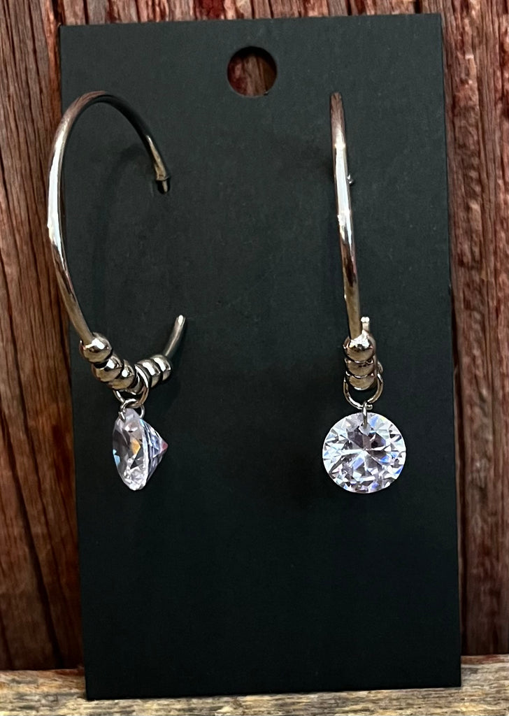 Jewelry- Diamond Drop Hoop Earrings