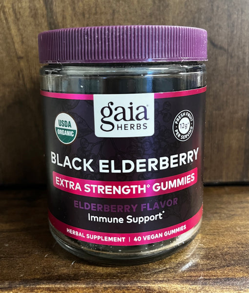Gaia Herbs - Black Elderberry Extra Strength Gummies - Immune Support