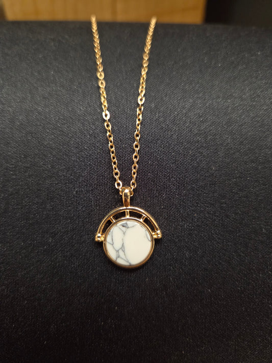 Jewelry - Necklace - Natural White Stone Pedant
