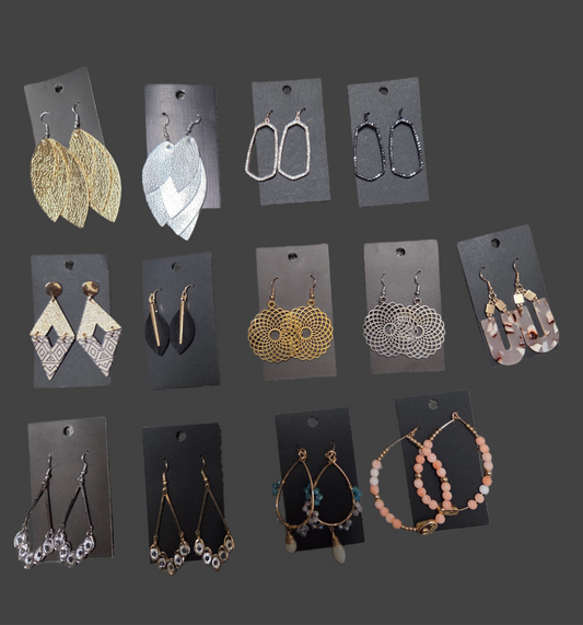 Jewelry - Earrings - Dangle Leather, Metal, Beaded, Rhinestone Several Designs