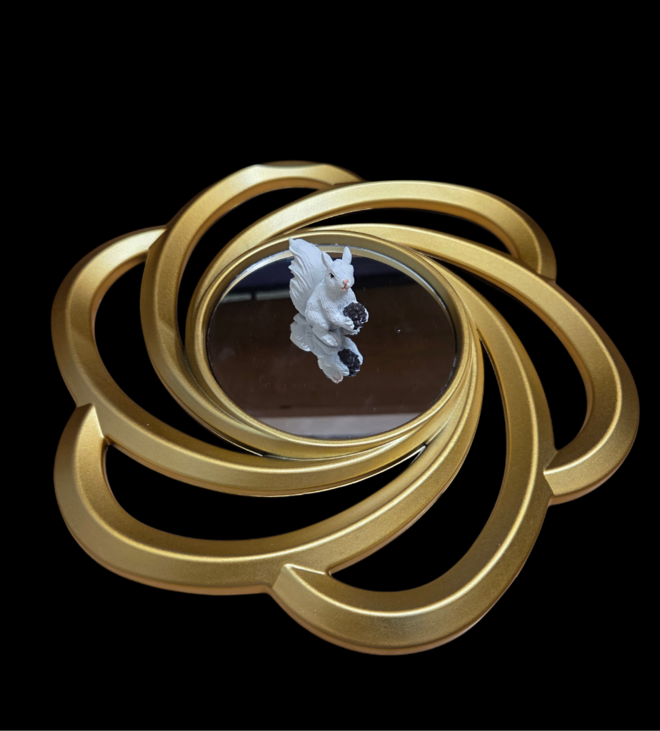Jewelry Tray Ring Holder with Mirror and White Squirrel in Assorted Designs