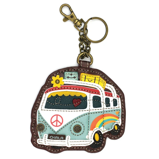 Purse Charm - Chala - Key Chain Zipper Back in Sasquatch, Sunflower, Honey Bee, Piano, Hummingbird, Cardinal, Bicycle and Cross