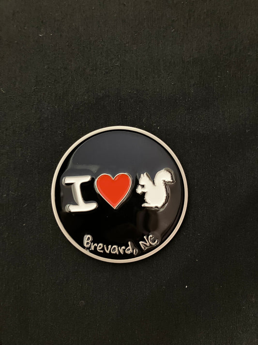 Magnet - Metal - I Heart White Squirrels with 'Brevard, NC'