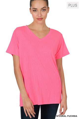 T-Shirt - For Adult Ladies - Ultra Soft 100% Cotton Plus Size Boyfriend Tee