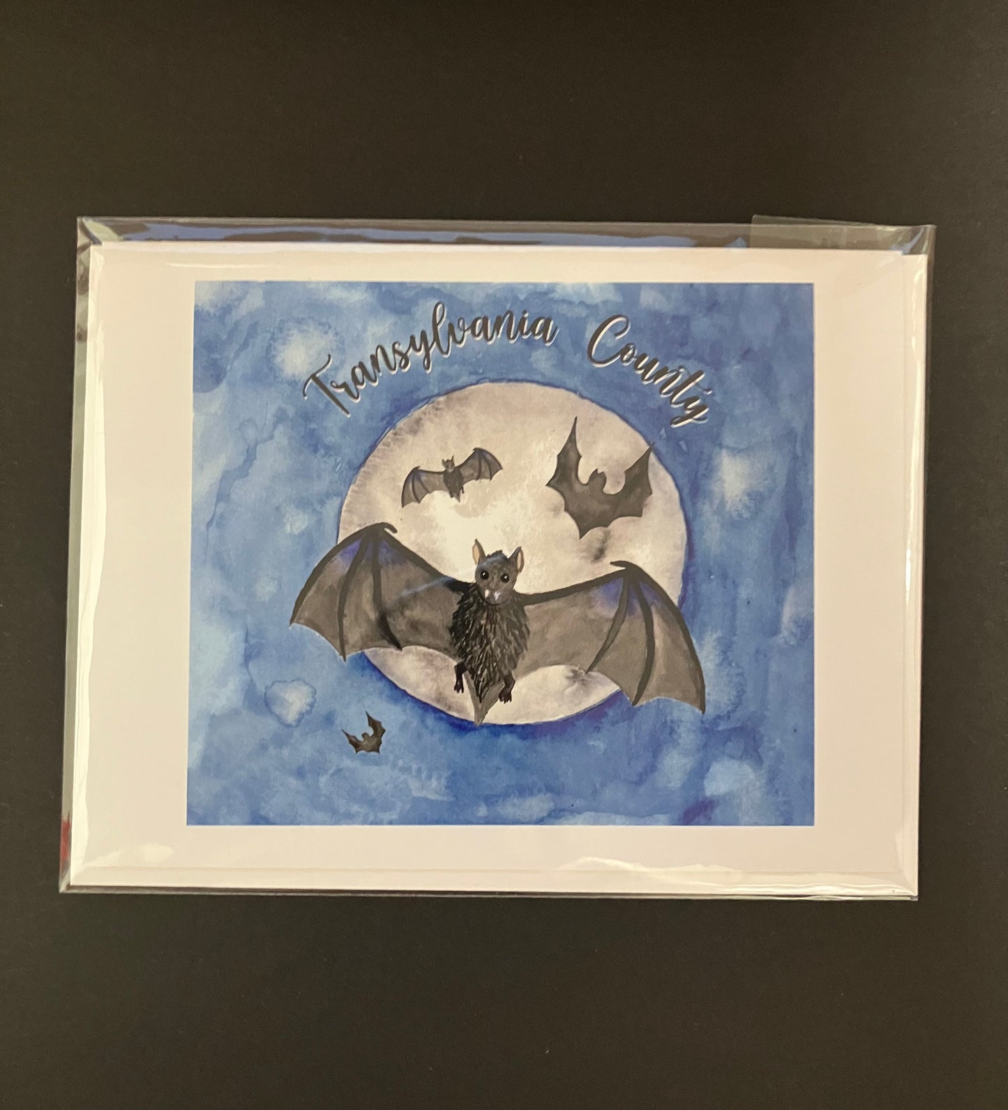 Notecards - Transylvania County with Bats Blank Inside 5" x 5"