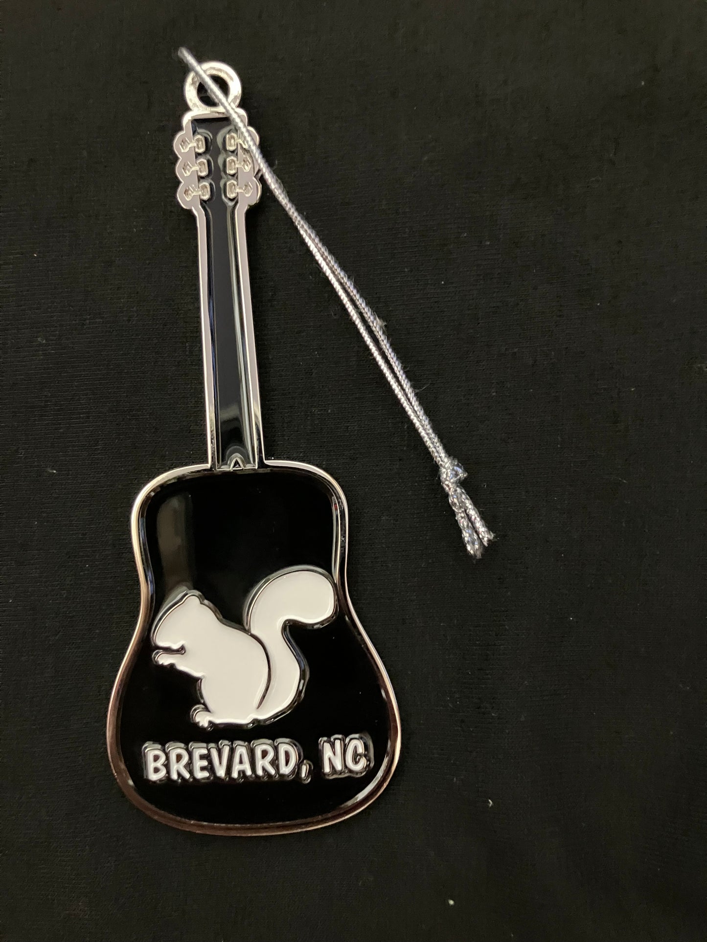 Ornament - Metal - Guitar with White Squirrel & Brevard, NC on the back