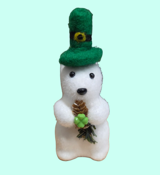 Ornament - Fuzzy White Squirrel St. Patrick's Ornament