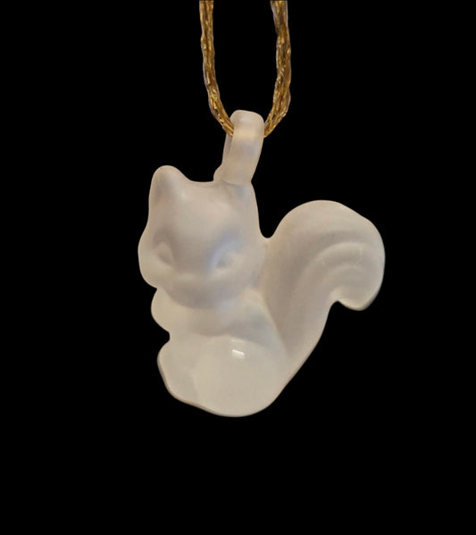 Ornament Miniature Glass Frosted White Squirrel Ornament - Unique Christmas Decoration