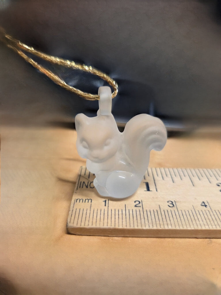 Ornament Miniature Glass Frosted White Squirrel Ornament - Unique Christmas Decoration
