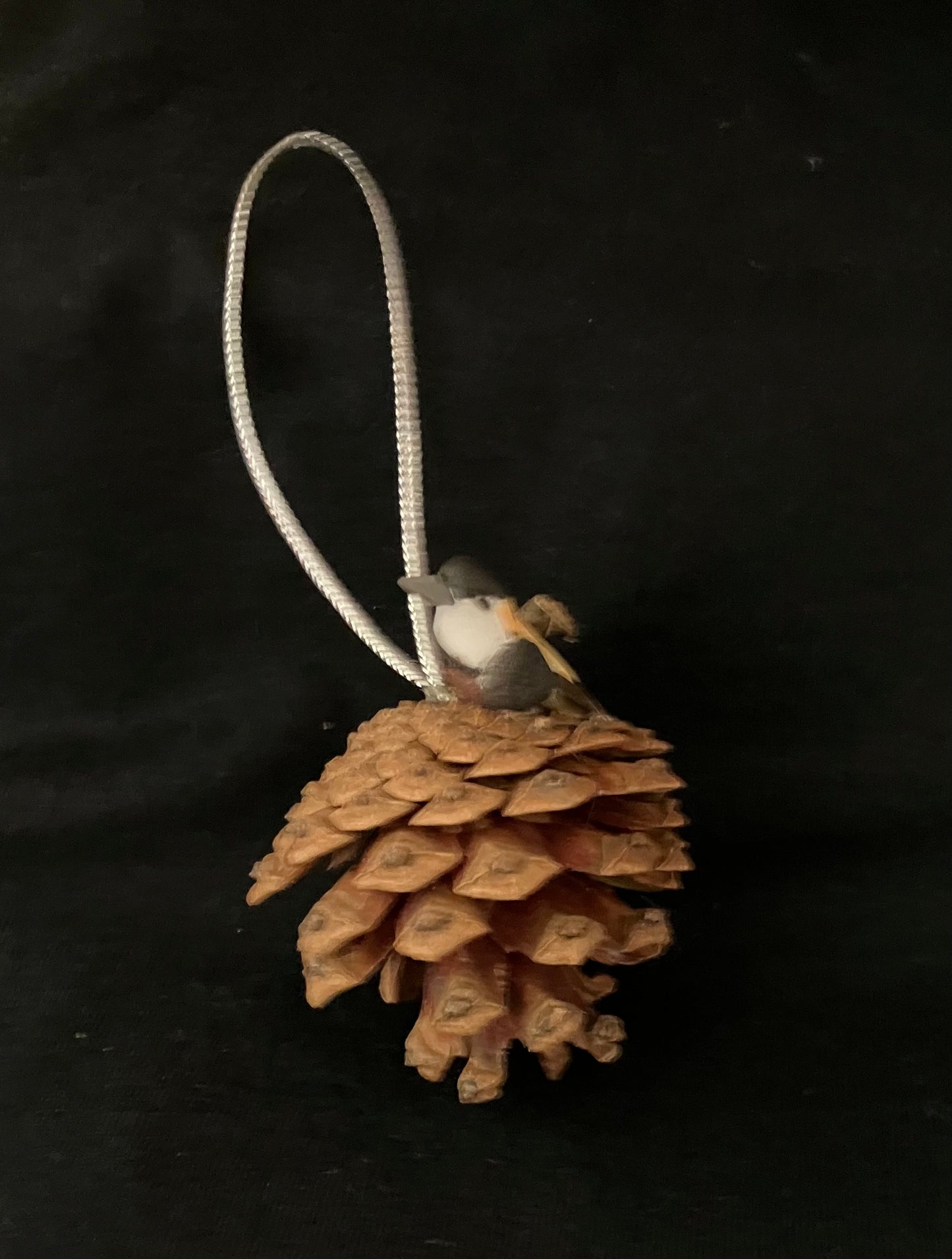 Ornament - Pinecone with Miniature Bird