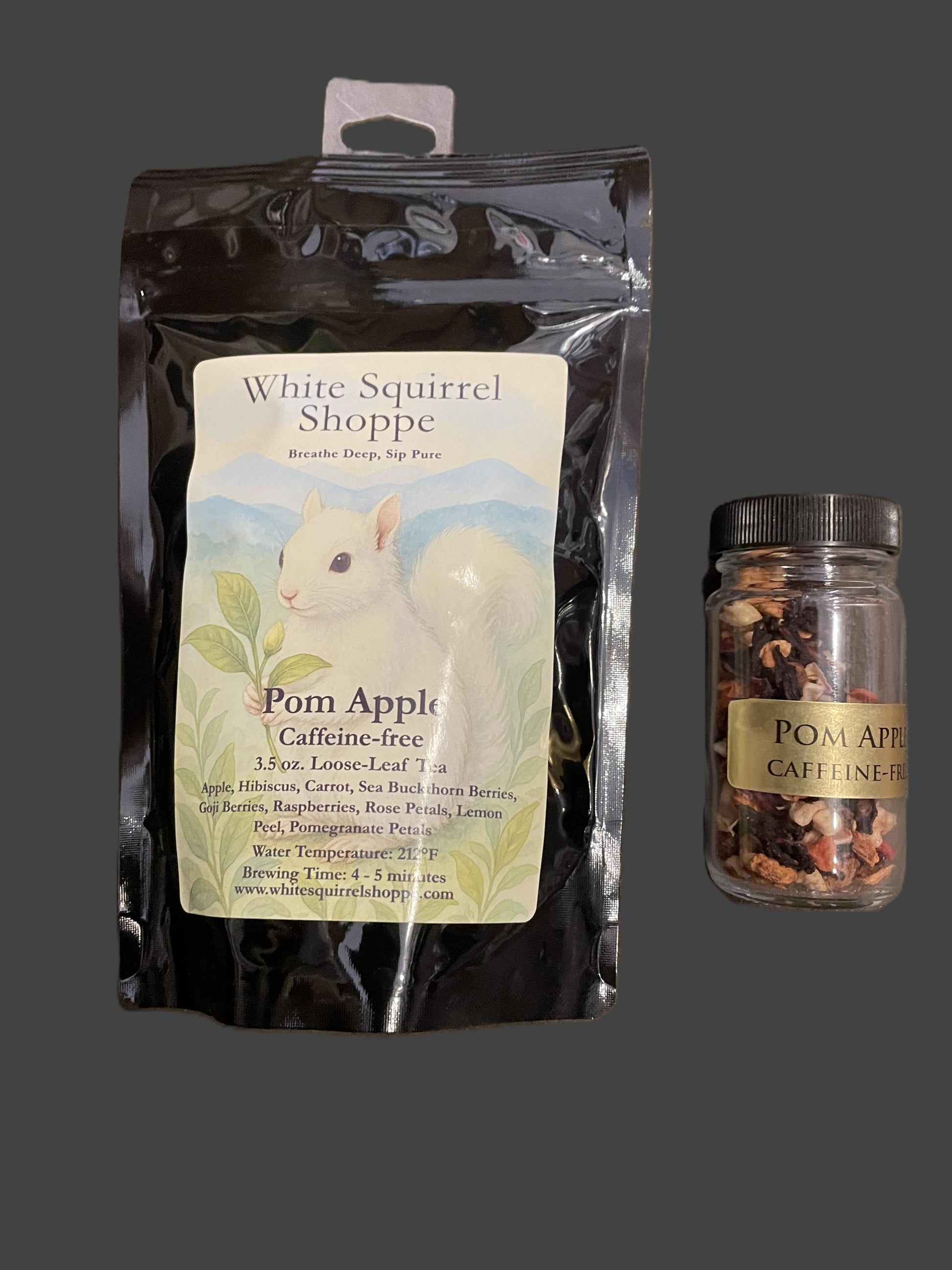 Pom Apple Caffeine Free Loose Leaf Tea in bag 