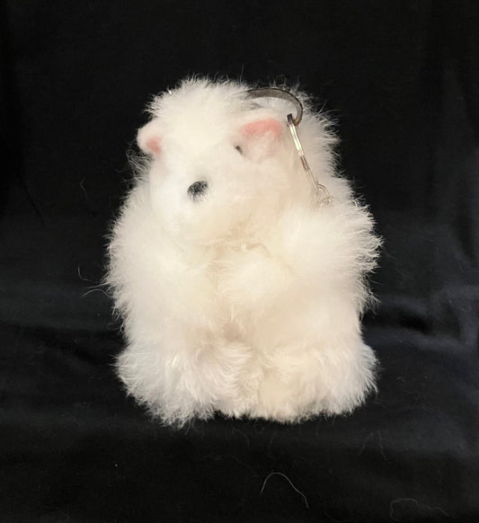 Purse Charm - Keychain / Key Clip - Alpaca White Squirrel