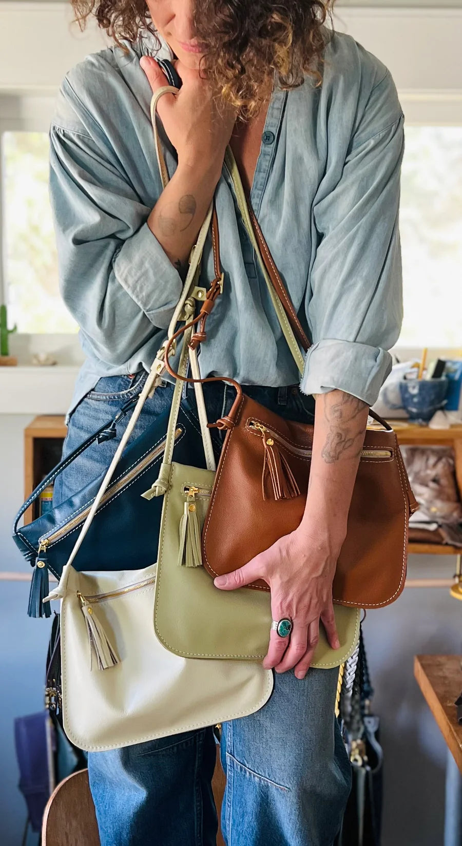 Bag - Italian Leather Large Satchel at White Squirrel Shoppe