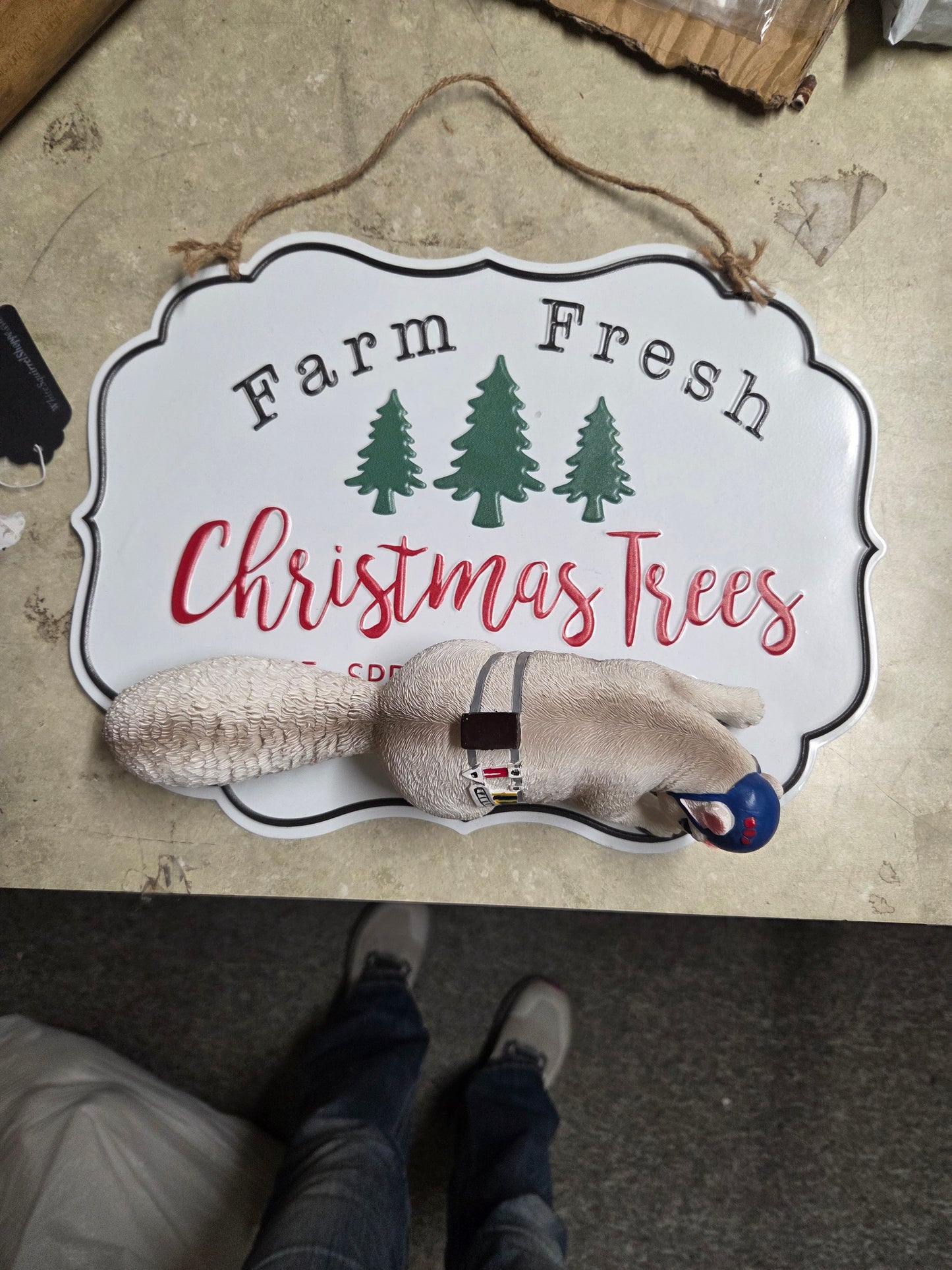 Rock Climber Christmas Tree Sign