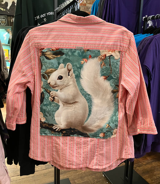 Shirt - Vintage Shirt with White Squirrel Spring Panel on Back