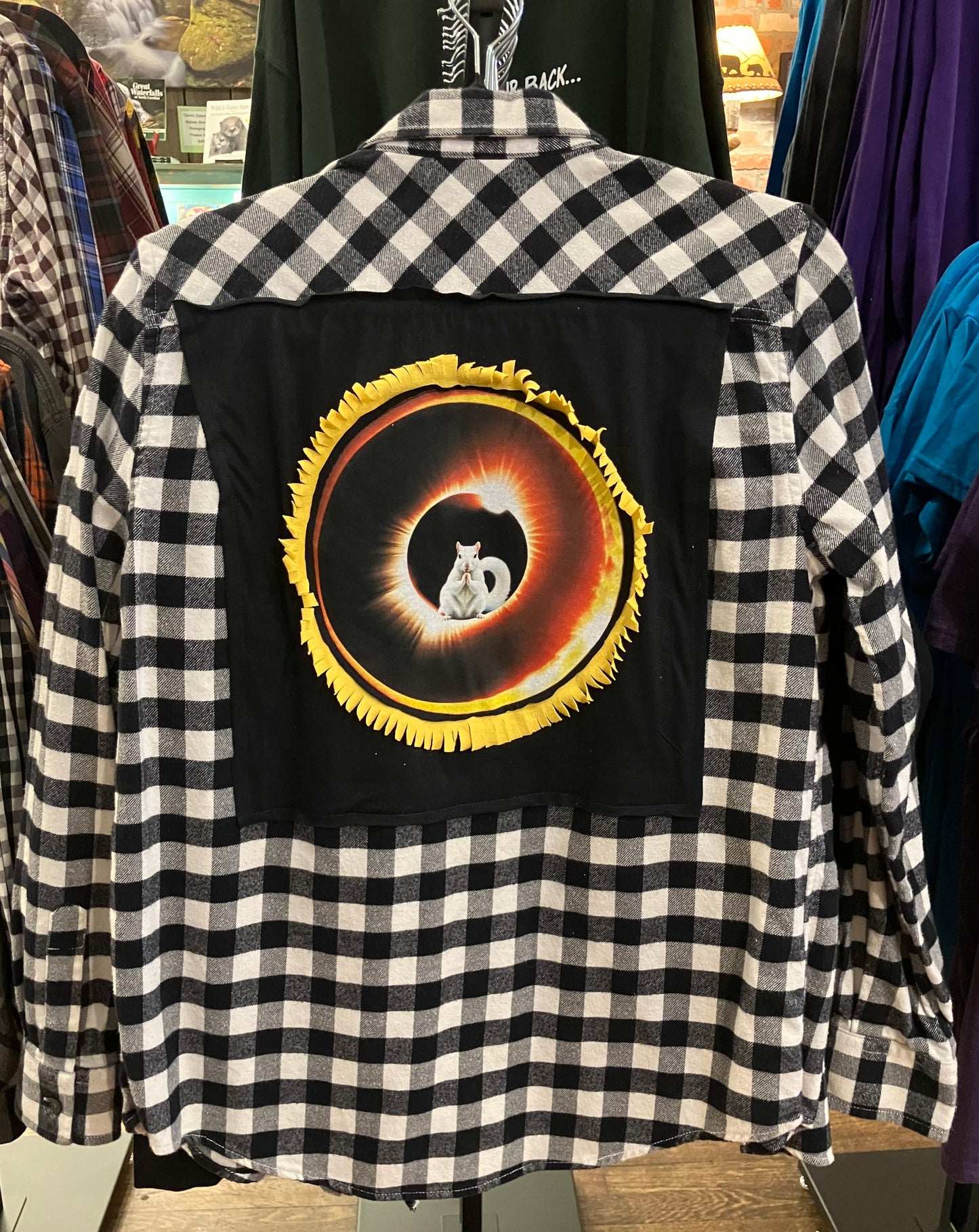 Shirt - Vintage Shirt with White Squirrel Eclipse Panel on Back