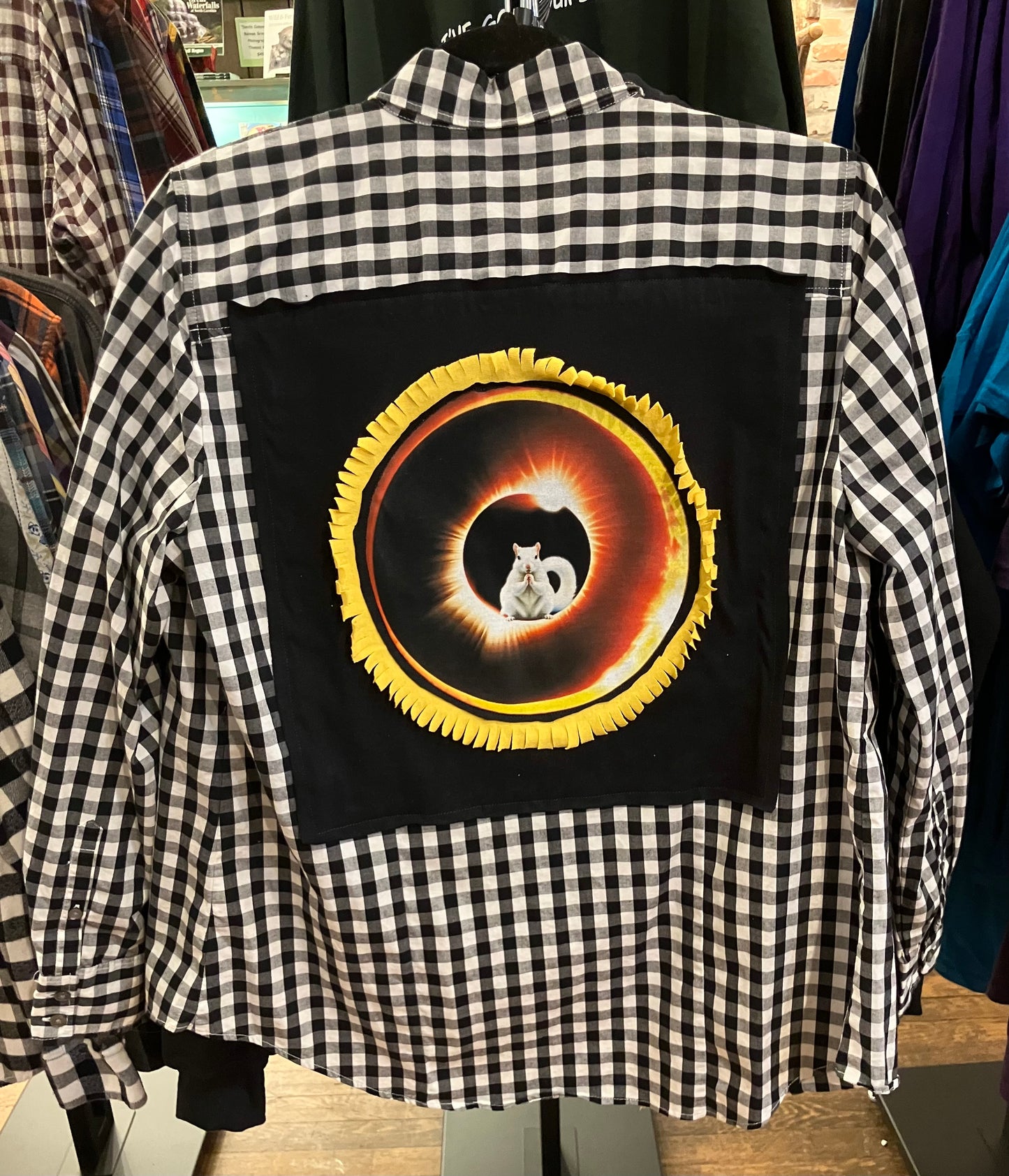 Shirt - Vintage Shirt with White Squirrel Eclipse Panel on Back