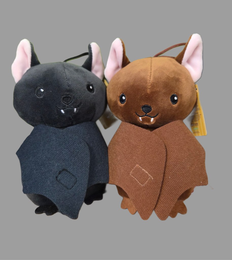 Stuffed Animal - Baby Bat in Black or Brown with Felt wings 6 inch for Transylvania County