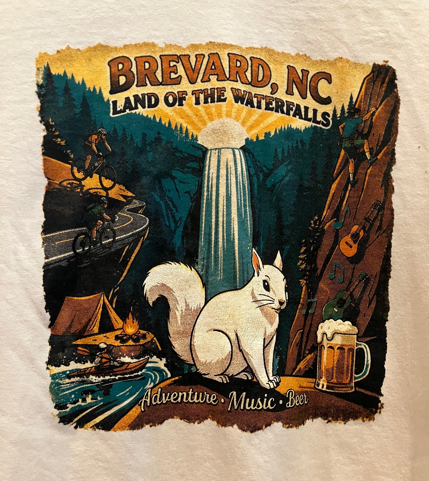 T-Shirt - Adult - Land of the Waterfalls Brevard, NC - Short Sleeve Crew Neck