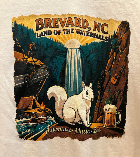 T-Shirt - Adult - Land of the Waterfalls Brevard, NC - Short Sleeve Crew Neck