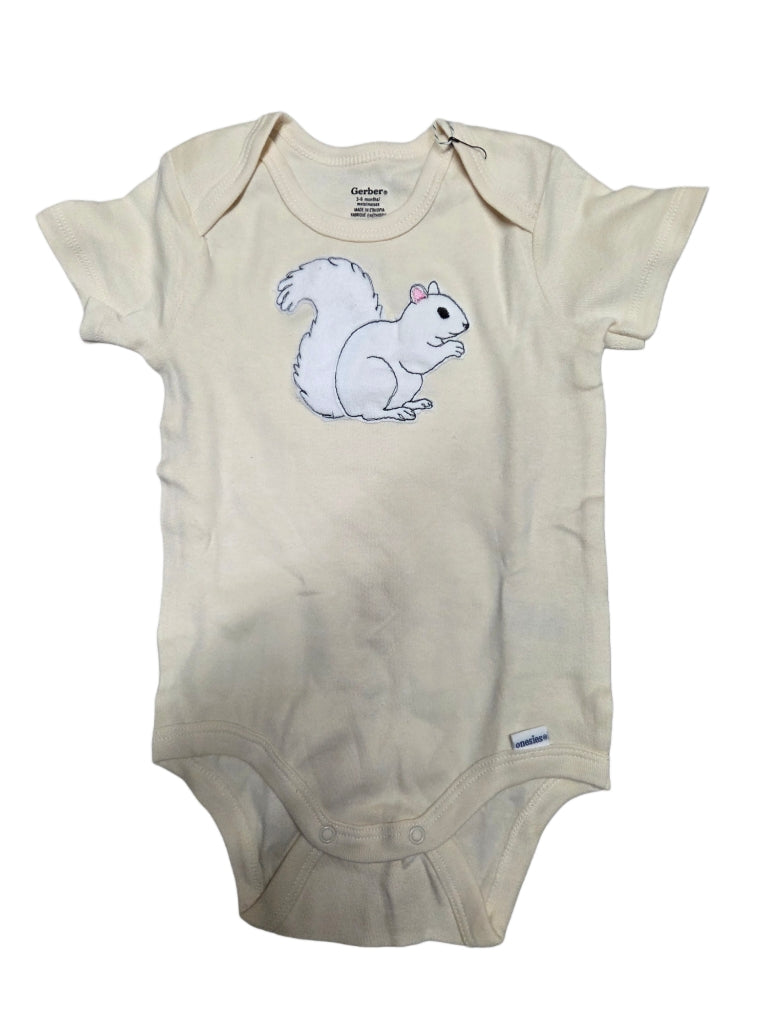 T-Shirt - Baby - Onesie with Individual Appliqued White Squirrel in Various Colors