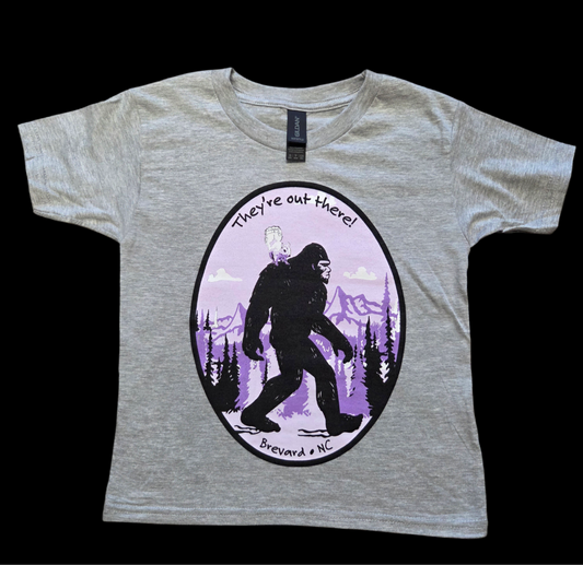 T-Shirt - Kids - Sasquatch with White Squirrel on Shoulder - Brevard, NC