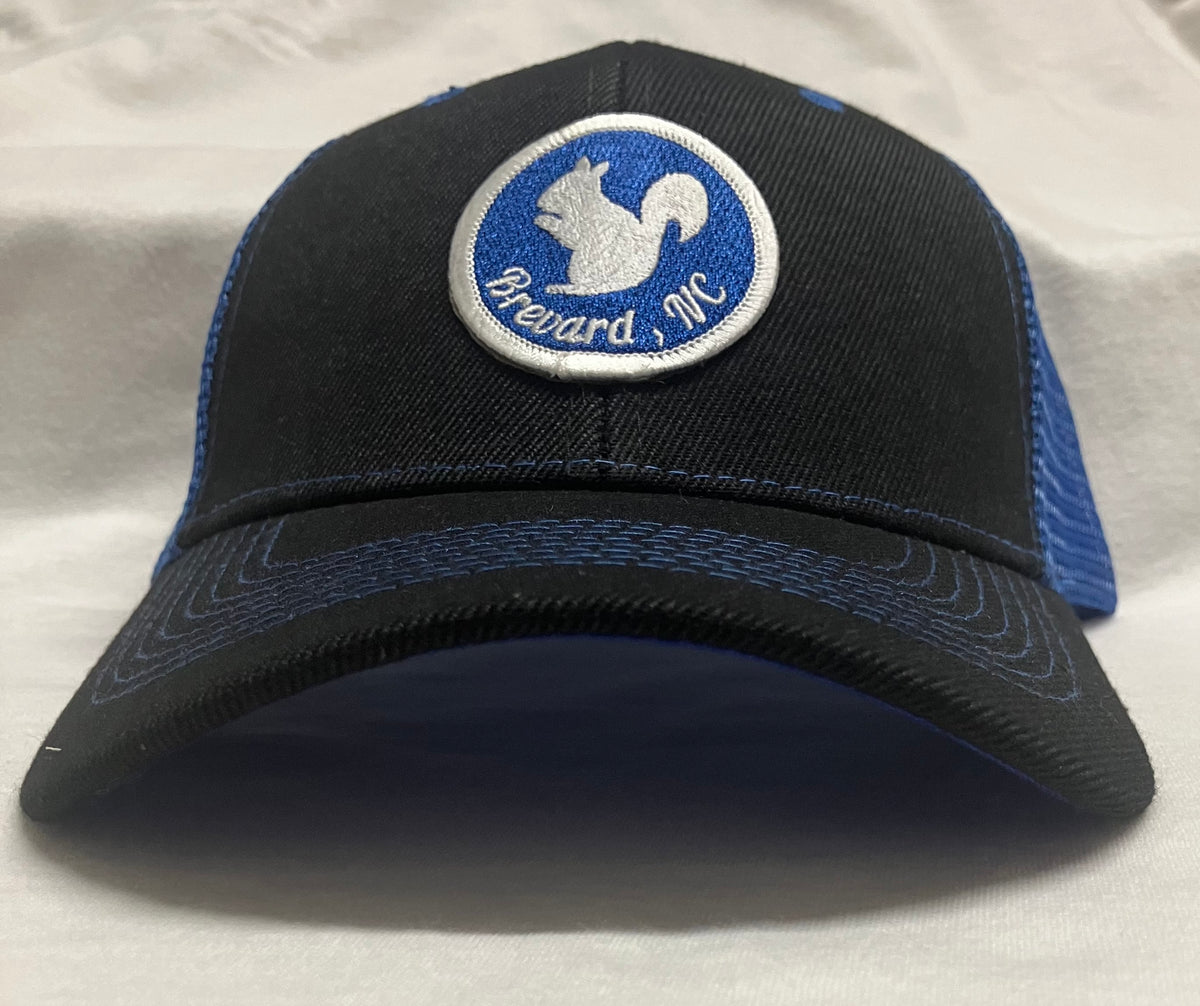 Trucker Hats - Royal Blue Patch with White Squirrel - Structured with Mesh Snap Back