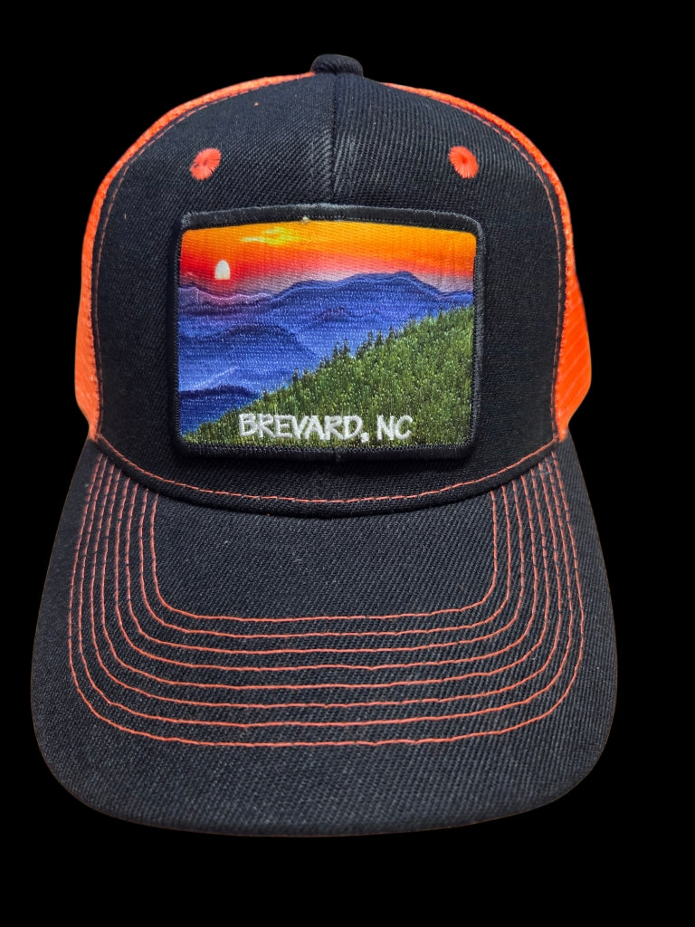 Trucker Hats - Structured with Mesh Snap Back with Various Patches of White Squirrels and Brevard, NC