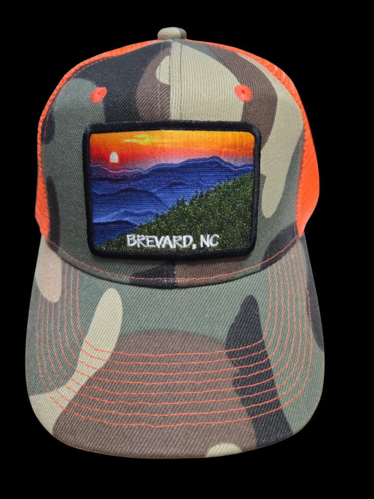 Trucker Hats - Structured with Mesh Snap Back with Various Patches of White Squirrels and Brevard, NC