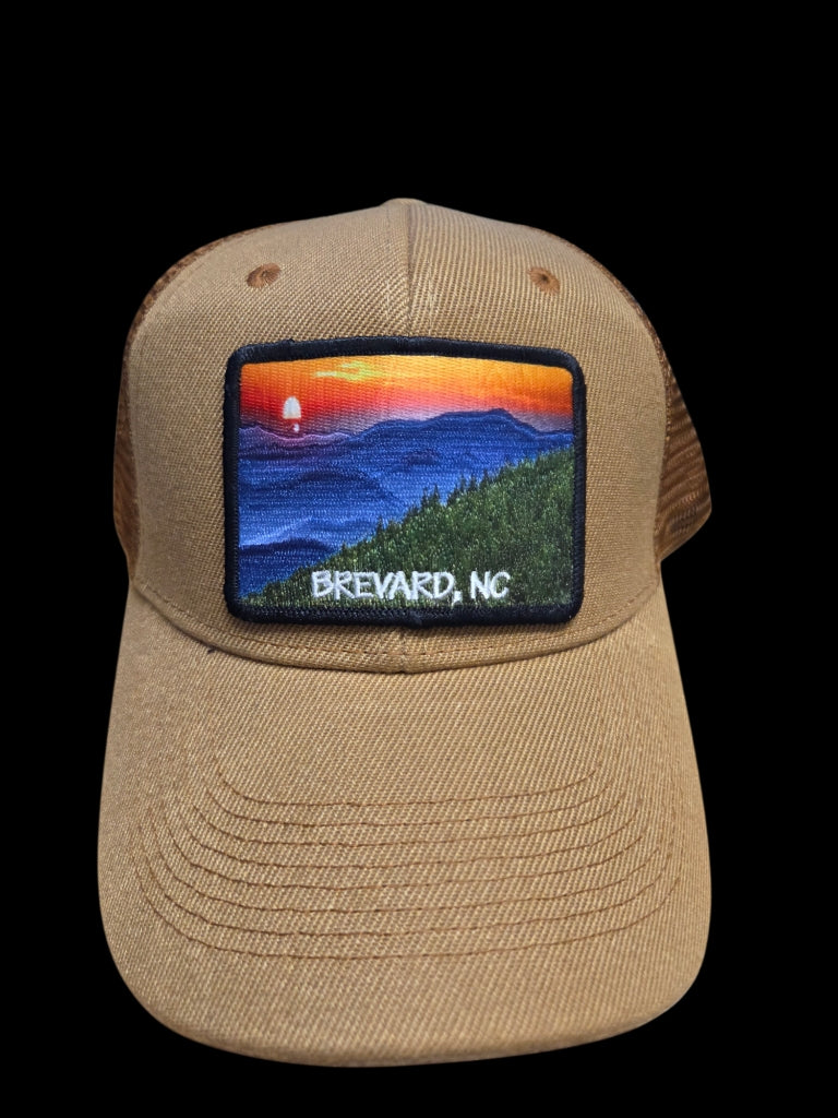 Trucker Hats - Structured with Mesh Snap Back with Various Patches of White Squirrels and Brevard, NC