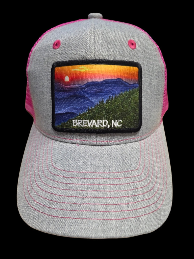 Trucker Hats - Structured with Mesh Snap Back with Various Patches of White Squirrels and Brevard, NC