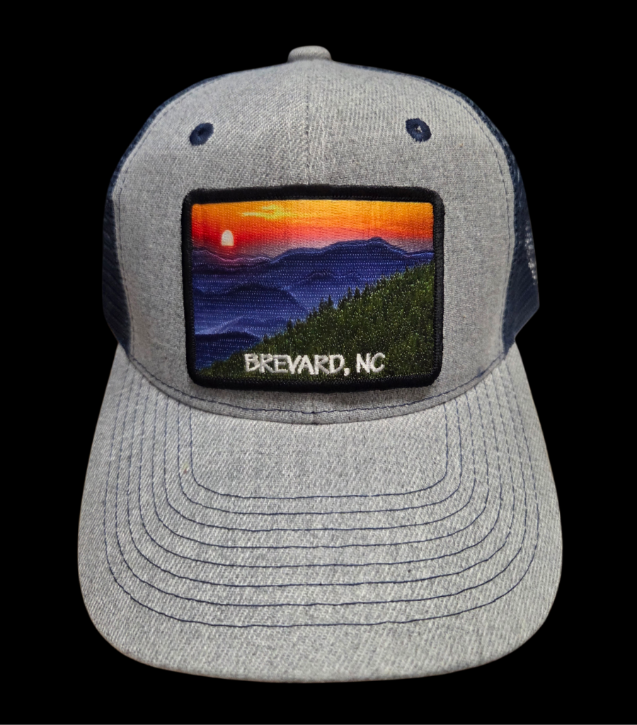 Trucker Hats - Structured with Mesh Snap Back with Various Patches of White Squirrels and Brevard, NC