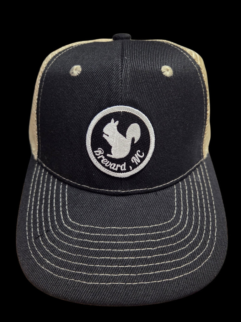 Trucker Hats - Structured with Mesh Snap Back with Various Patches of White Squirrels and Brevard, NC