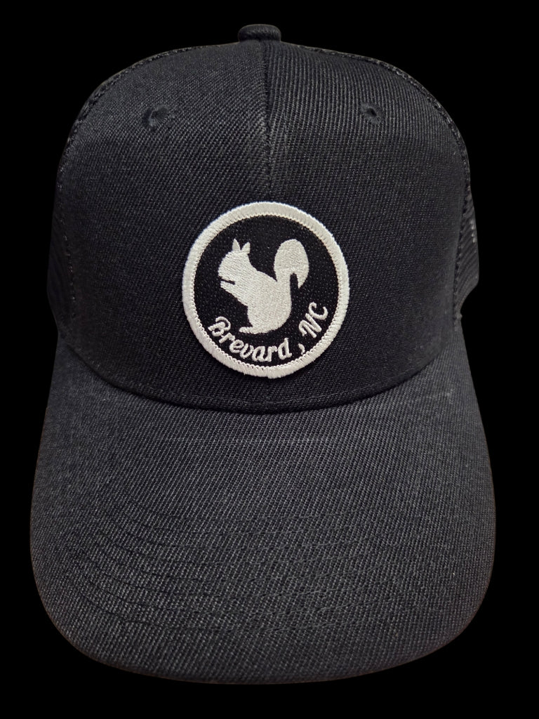 Trucker Hats - Structured with Mesh Snap Back with Various Patches of White Squirrels and Brevard, NC