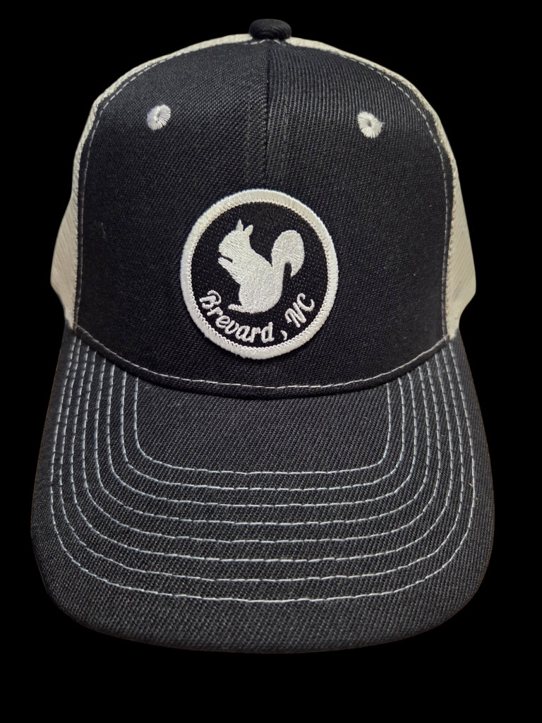 Trucker Hats - Structured with Mesh Snap Back with Various Patches of White Squirrels and Brevard, NC