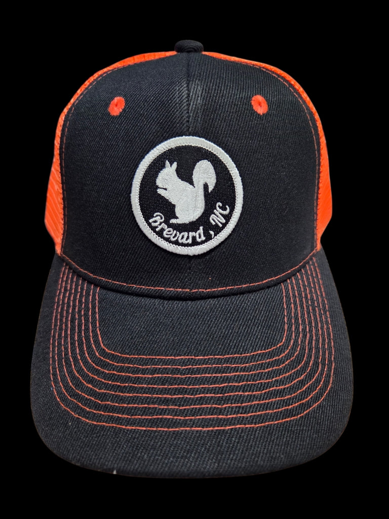 Trucker Hats - Structured with Mesh Snap Back with Various Patches of White Squirrels and Brevard, NC