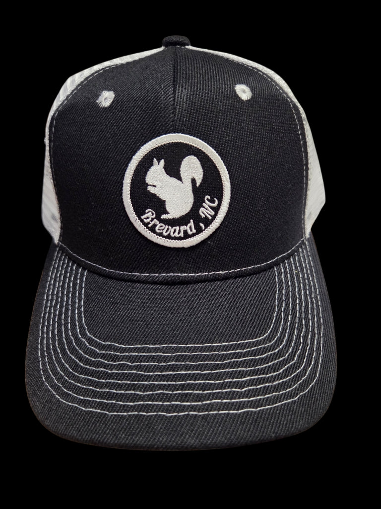 Trucker Hats - Structured with Mesh Snap Back with Various Patches of White Squirrels and Brevard, NC