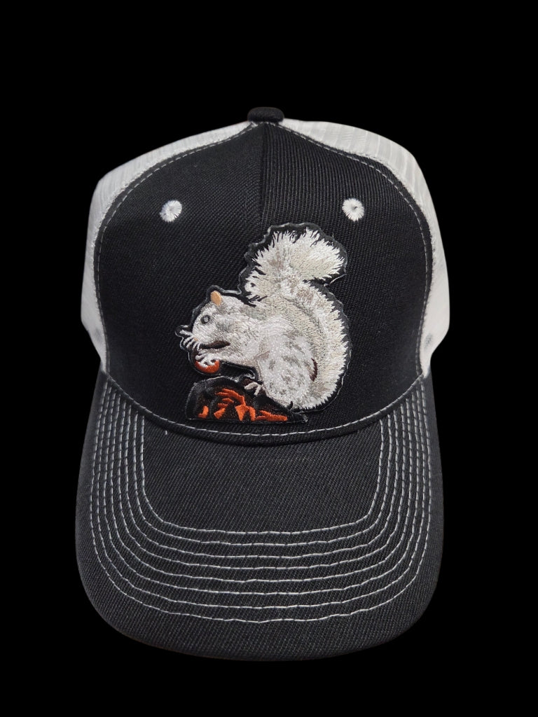 Trucker Hats - Structured with Mesh Snap Back with Various Patches of White Squirrels and Brevard, NC